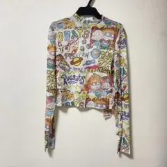 Rugrats 長袖 Tシャツ Nickelodeon クロップド シースルー