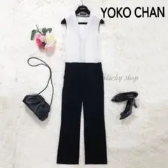 【美品】YOKO CHAN ジャンプスーツ オールインワン Vネック バイカラー