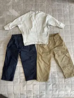KIDS OMNES テーパードパンツ 2色セット&トップス1着