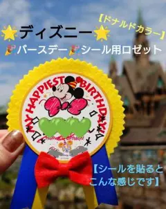 ディズニー ロゼット　★ バースデーシール 用★　誕生日 　ドナルド カラー