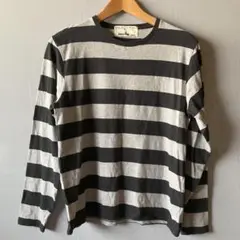 【ライトオン】古着、ボーダーの長袖Tシャツ BACK NUMBER