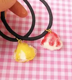 かき氷のヘアゴム（２点セット）