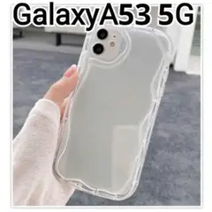 GalaxyA53 ケース　ウェーブフレーム　クリアケース なみなみ　可愛い