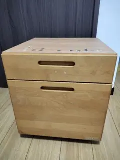 木製2段引き出しデスク