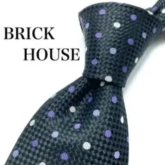 【極美品】BRICK HOUSE ネクタイ ブラック ドット パープル カワイイ
