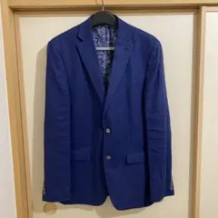 ラルフローレン　ブルー リネン シングルブレストジャケットLast Offer