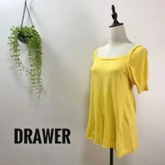 A514 DRAWER トップス 半袖 夏 無地 リネン 薄手 紐