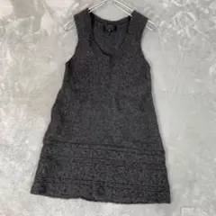 【UNTITLED】アンタイトル ニットワンピース タンクトップチャコールグレー