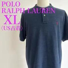 ラルフローレン POLO ポロシャツ ネイビー XL 赤ポニー刺繍　US古着