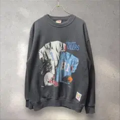 90s NFL フェード NUTMEG USA製 スウェット 黒 L
