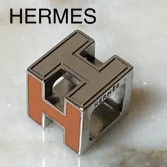 HERMES ペンダントトップ カージュドアッシュ Hキューブ オレンジ色