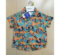 100サイズ ディズニー ミキフレ 総柄 セットアップ シャツスーツ しまむら