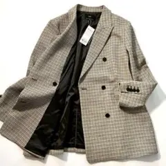 【大きいサイズ/タグ付き】23区　23AW ガンクラブチェック ダブルジャケット