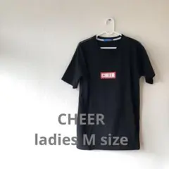 CHEERロゴ入り　ブラック　半袖　Tシャツ　M エアロビ　ダンス　長め