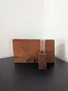 木製モダン一輪挿し 試験管付き