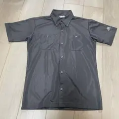 （美品）アディダスゴルフ　adidas 半袖ボタンダウンシャツ　S グレー