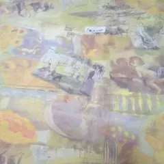 絵画風景プリント綿生地 1m x 110cm