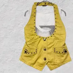 【美品】y2k 00s グランジ スタッズ ホルターネック ベスト ギャル