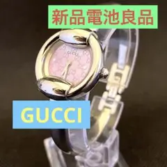 グッチGUCCI 1400L ピンクGG柄 新品電池良品 レディース腕時計