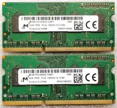 保証付 PC3L-14900S DDR3L-1866 メモリ4GB2枚 5d58