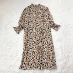 美品　avv Charme ロングワンピース　シャーリングハイネック　ストレッチ