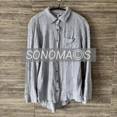 SONOMA GOODS FOR LIFE◎ストライプ長袖シャツ S 美品 水色