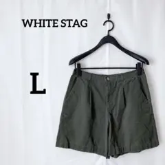 20 WHITE STAG 【L】ショートパンツ オリーブグリーン ウエストゴム