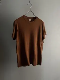 70s Hanes ヘインズ 無地Tシャツ ブラウン USA