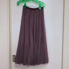 パープルチュールロングスカートウエストゴムＭ