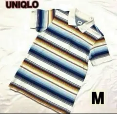 UNIQLOユニクロ メンズ ポロシャツ ボーダー カラフル 半袖 M