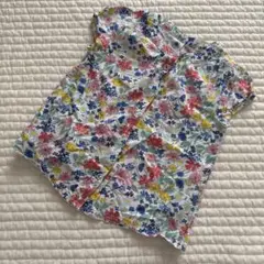 【プチバトー】花柄半袖シャツ 95cm