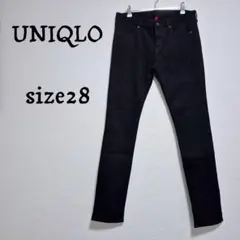 【美品】ユニクロ/UNIQLO ブラックスキニー デニム ジーンズ サイズ28