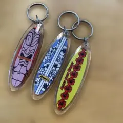 ハワイ サーフボード型キーホルダー 3個セット