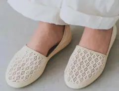 未使用品　北欧暮らしの道具店　アルベローラ レーススリッポン アイボリー 37