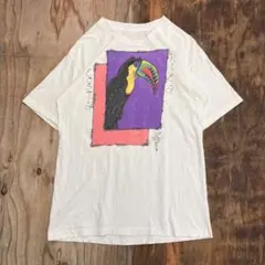 コスタリカ サンショクキムネオオハシ Tシャツ アート 90s 古着