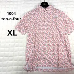 1004 花柄ゴルフポロシャツ XL 刺繍ロゴ 吸汗速乾 日本製 ドライ メンズ