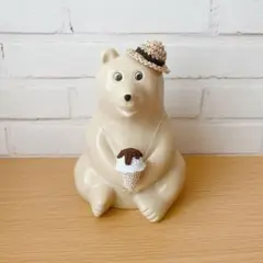 しろくま貯金箱 アイスクリーム＆麦わら帽子セット チョコレートソース