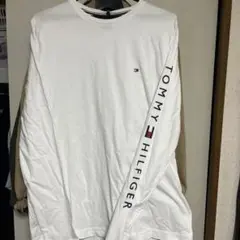 トミー　TOMMY HILFIGER ホワイト 白　長袖シャツ L