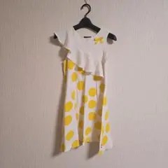 moujonjon ドット柄 ノースリーブワンピース 140