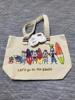 Disneyミッキー ビーチデザイン トートバッグ　未使用美品タグ付き