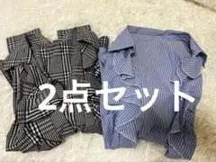 オフィスブラウス　フリルブルーとブラック15R