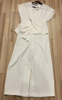 ZARA ホワイト パンツセットアップ M