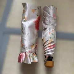 ジュンコシマダ 折りたたみ傘 花柄 フリル 晴雨兼用