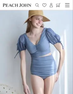 San-ai Resort×PEACHJOHN　パフスリーブワイヤービキニ　9M