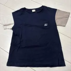 petit main Tシャツ 120 ネイビー/グレー