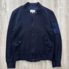 Soundman サウンドマン ニットブルゾン ネイビー 38 M 日本製
