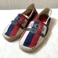 【GUCCI】美品グッチ レア GG トリコ エスパドリーユ スリッポン27.0
