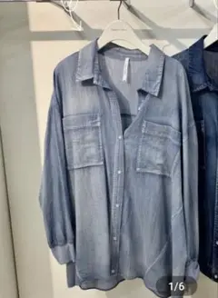 袖リブシアーシアーデニムシャツ　未使用
