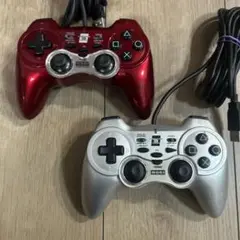PS3 ホリパッド3 ターボ　コントローラー 　レッド　シルバー　2個セット