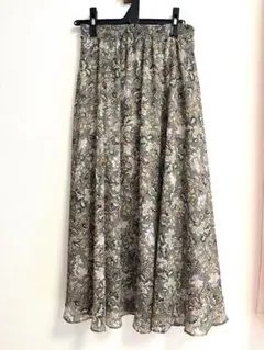 MKミッシェルクラン　更紗柄シフォン楊柳スカート (Mサイズ)